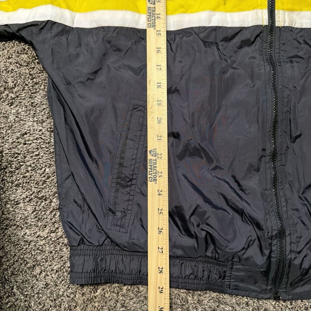 Vintage Adidas Track Jacket Mens XL Black Yellow White Logo 90s - Picture 5 of 8